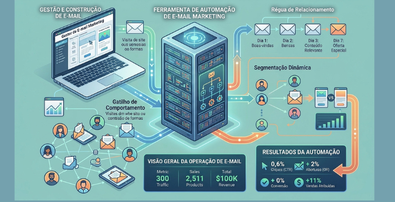 Esquemas explicando como funciona a venda automatizada de mentoria em larga escala